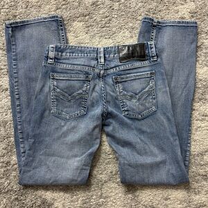 Rock & Roll Cowboy Pistol Straight Light Blue Western Rodeo Jeans Men 30X36